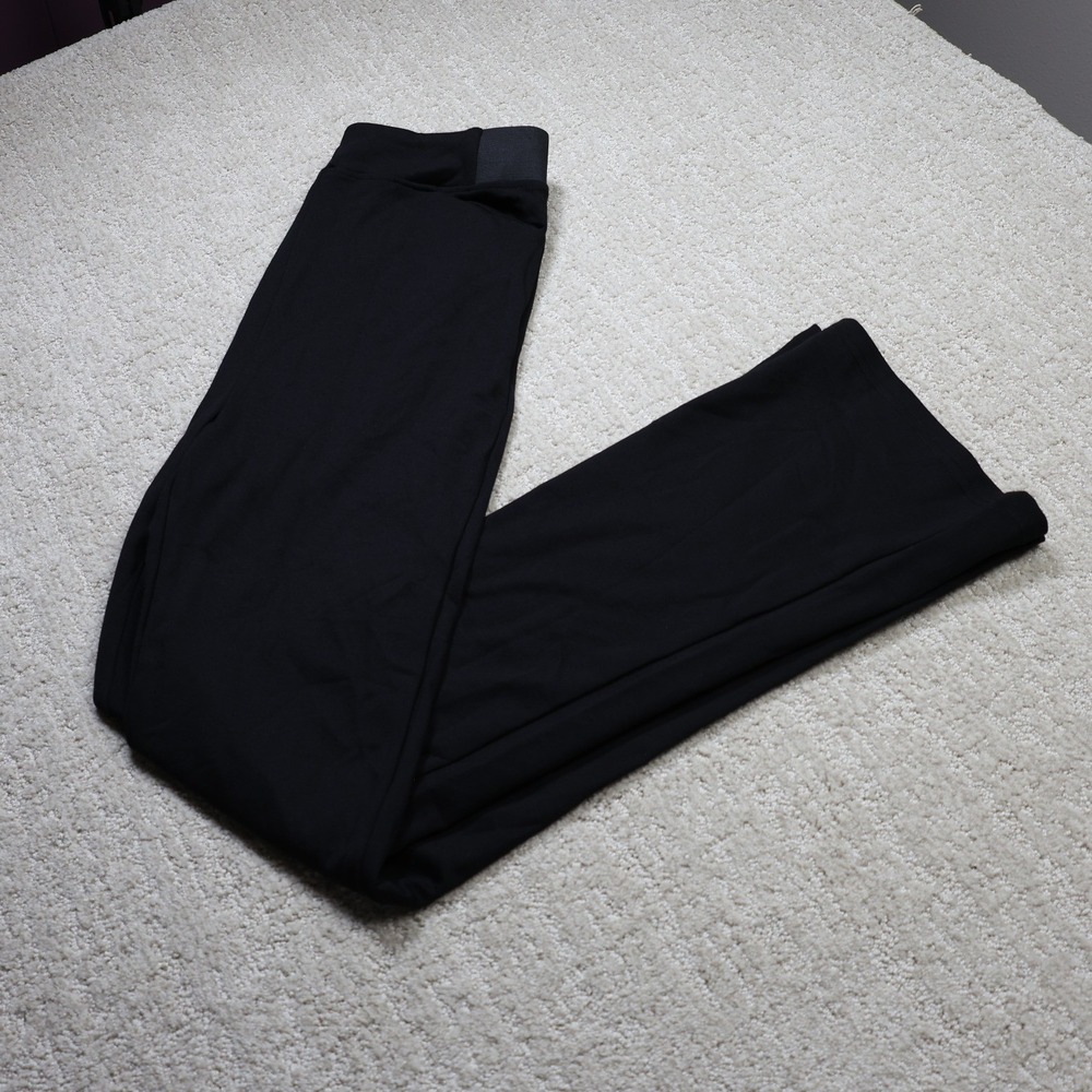 A New Day Women Black High-Rise Flare Pull-On Pants Size Medium Solid Yoga Work